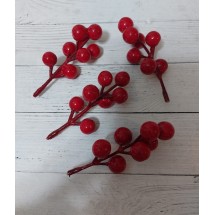 Ягоды на ветке (муляж) 15 мм, цена за 1 шт